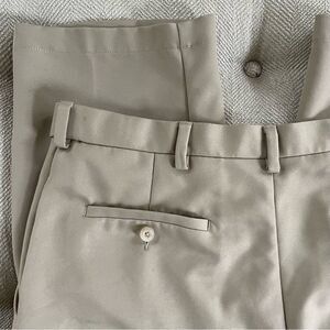 Haggar Mens Khaki Chino Pants Flat Front 34 x 32